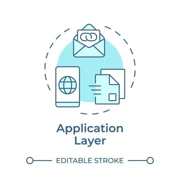 Application layer soft blue concept icon Stock-Illustration