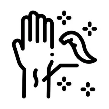 Application of leeches on arm icon vector outline illustration Stock Illustration