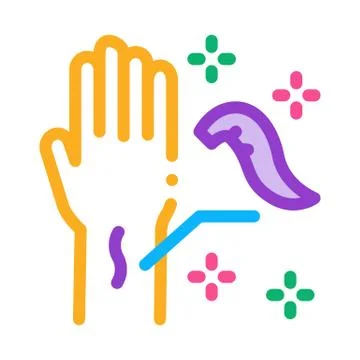 Application of leeches on arm icon vector outline illustration Stock Illustration