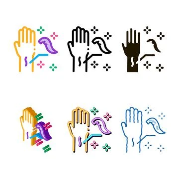 Application of leeches on arm simplified icon vector outline Stock Illustration