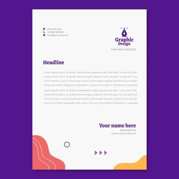 Application letter template for graphic design company Stock Illustration