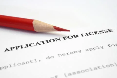 Application for license Foto stock