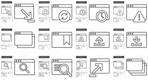 Application line icon set Stockillustratie
