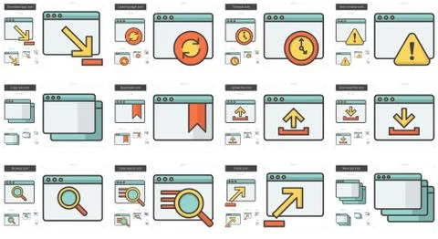 Application line icon set イラスト素材