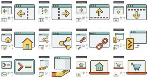 Application line icon set Stock Illustration