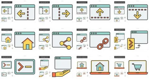 Application line icon set イラスト素材