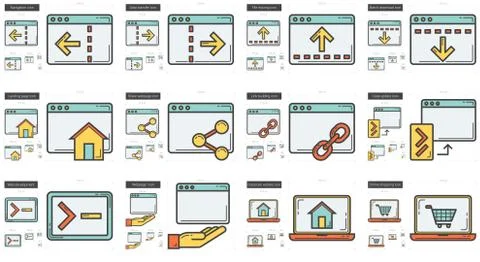 Application line icon set. Stock Illustration