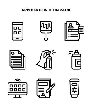 Application Line Scalable Icons Pack Stockillustratie