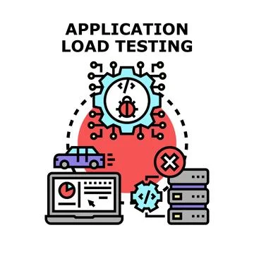 Application load testing evaluating software system performance 스톡 일러스트