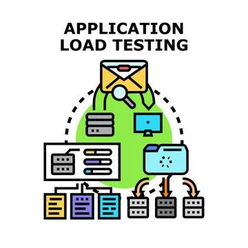 Application load testing network system optimization 库存插图