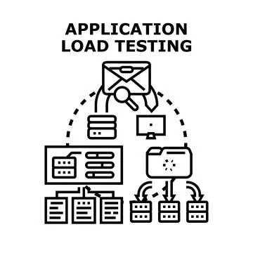 Application load testing network system optimization イラスト素材