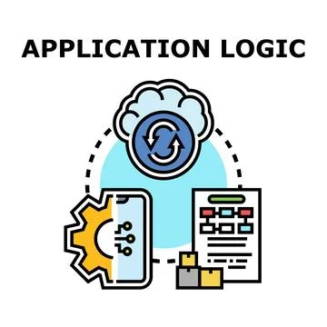 Application logic concept developing software development strategy 库存插图