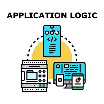 Application logic connecting multi platform digital devices Stock Illustration
