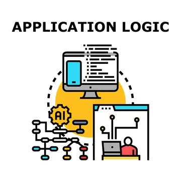 Application logic developing, coding, and implementing concepts イラスト素材