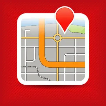 Application map with sign Stock Illustration