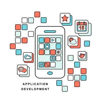 Application for mobile phone Stock Illustration