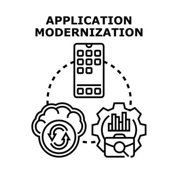 Application modernization process for digital transformation Stock Illustration