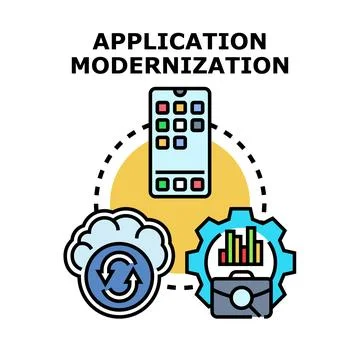Application modernization process for digital transformation Stock Illustration
