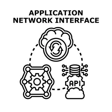 Application network interface facilitating digital connections Stock Illustration