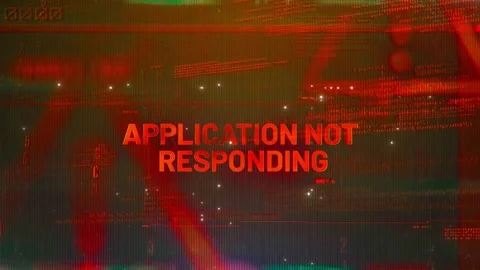 Application Not Responding Word on High Technology Futuristic Background Stock Footage 339206451