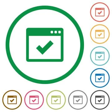 Application ok flat icons with outlines イラスト素材