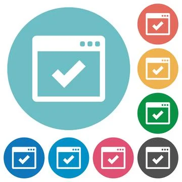 Application ok flat round icons Illustrazione stock