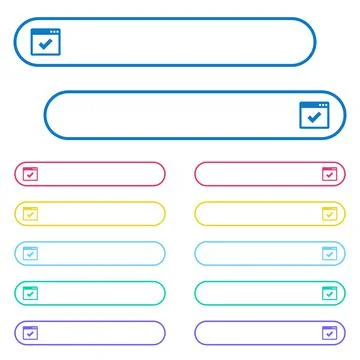 Application ok icons in rounded color menu buttons Stock Illustration