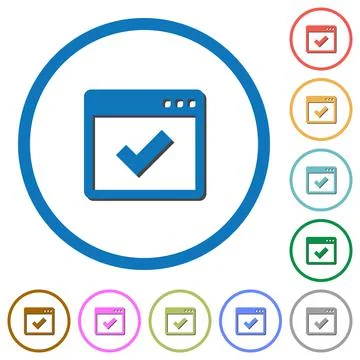 Application ok icons with shadows and outlines 库存插图