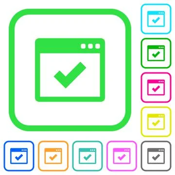 Application ok vivid colored flat icons 库存插图