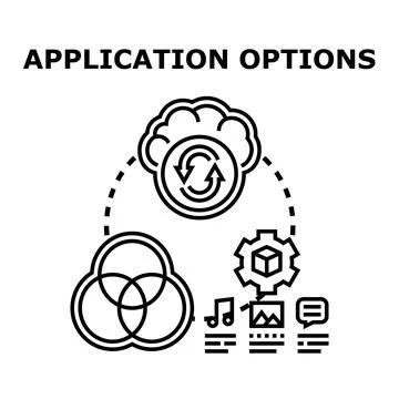 Application options and digital solution concepts 스톡 일러스트