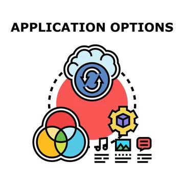 Application options and digital solution concepts Stock Illustration