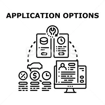 Application options selection process and service management 库存插图