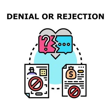 Application or request denial and rejection concept Stock Illustration
