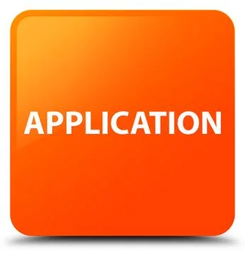 Application orange square button 스톡 일러스트