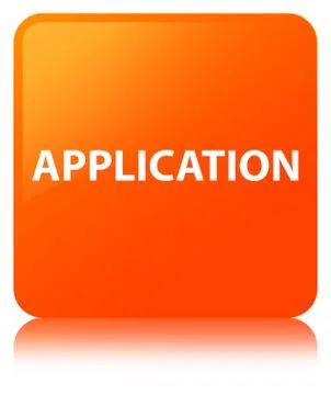Application orange square button Stock Illustration
