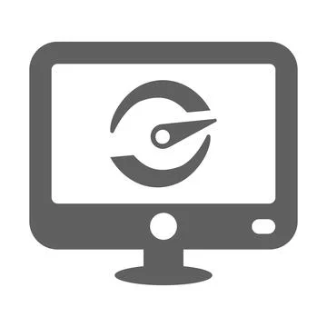 Application, page speed, icon. Gray color Stock Illustration