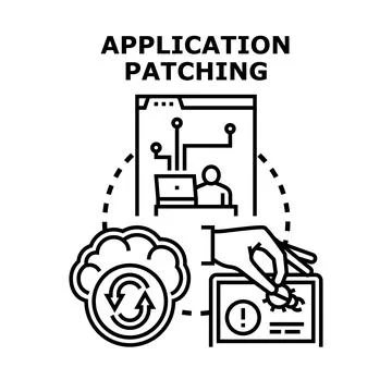 Application patching process improving digital security 스톡 일러스트