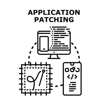 Application patching updating software for digital devices concept Stockillustratie