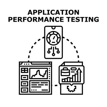 Application performance testing evaluating software speed and quality Stock Illustration