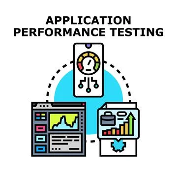 Application performance testing evaluating software speed and quality 스톡 일러스트