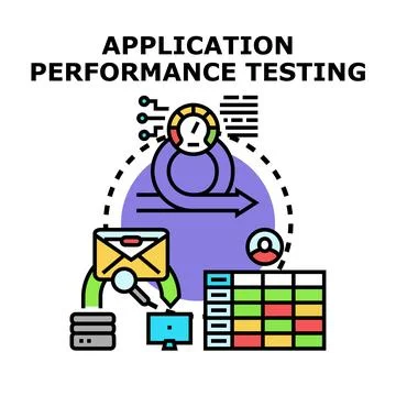 Application performance testing strategy evaluating software solutions 스톡 일러스트