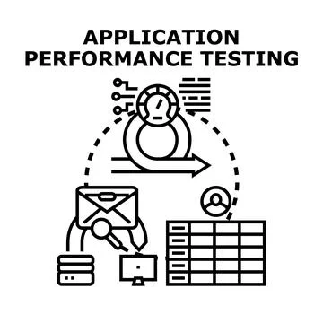 Application performance testing strategy evaluating software solutions 스톡 일러스트