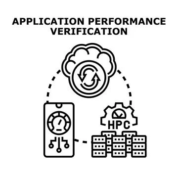 Application performance verification and cloud computing optimization Stock Illustration