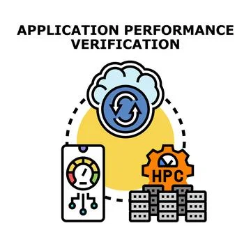 Application performance verification and cloud computing optimization Stockillustratie