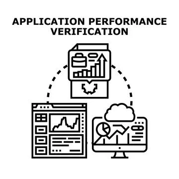 Application performance verification and quality control concept 스톡 일러스트