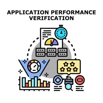 Application performance verification and quality testing concept Stock Illustration