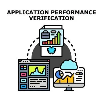 Application performance verification and quality control concept Stock Illustration