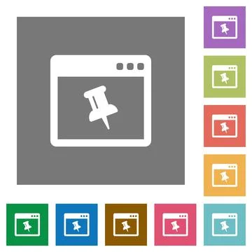 Application pin square flat icons Stockillustratie