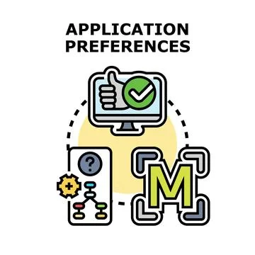Application preferences managing software development settings 스톡 일러스트