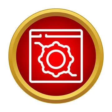 Application preferences settings with gear icon in web layout Stockillustratie